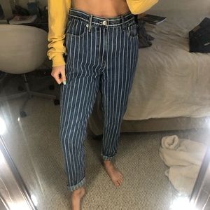 American Eagle Mom Jeans Striped